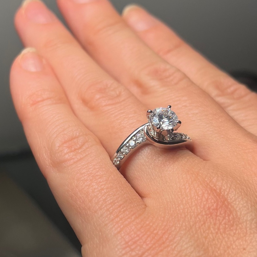 Platinum & Cubic Zirconia Ring-Size 9